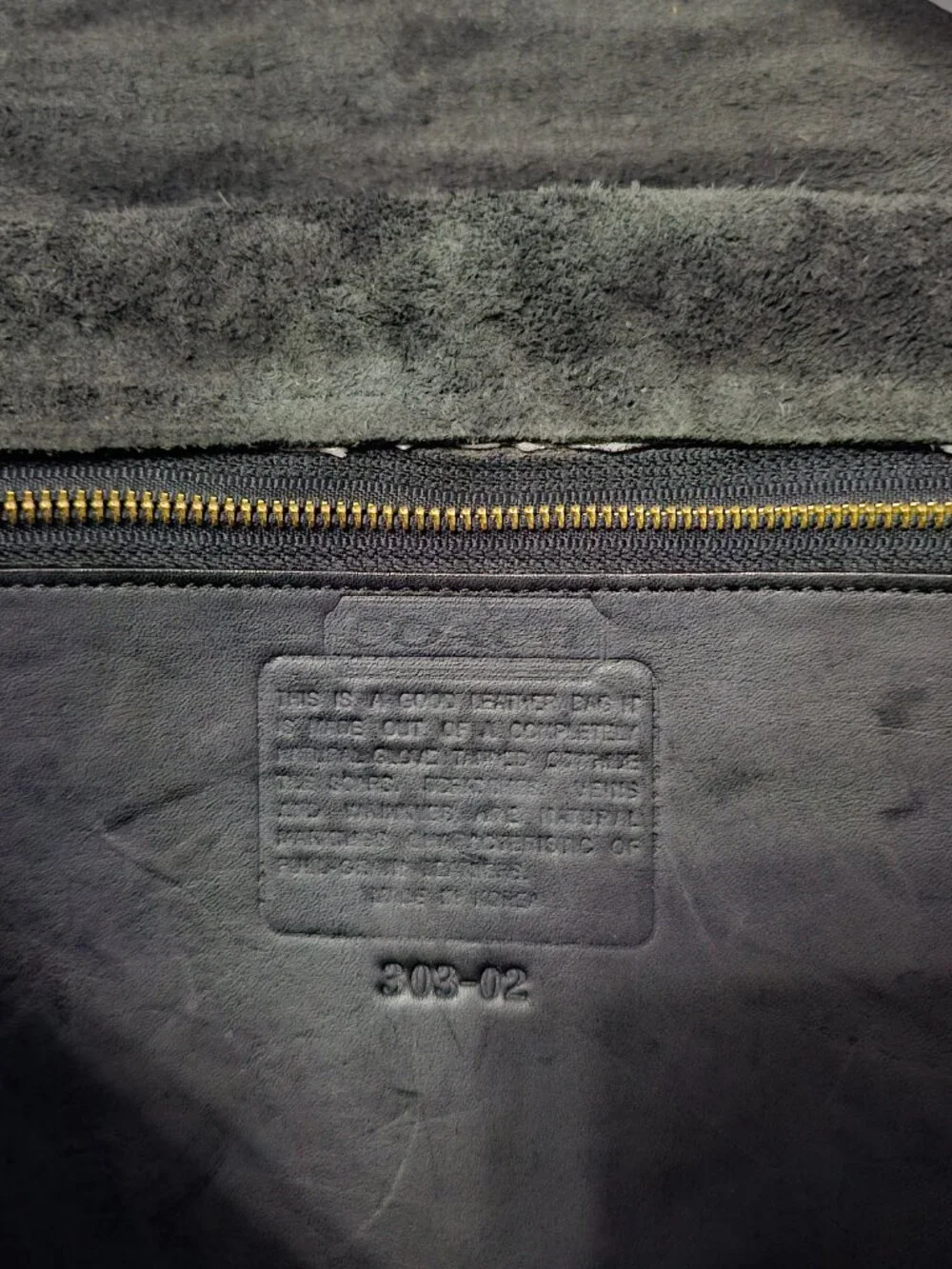 Coach Vintage Black Leather Messenger/Briefcase Bag Rare Dual Twist-Lock Closure
